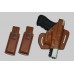 GLOCK 19 Leather Pancake Holster & Two Single Mag Pouches