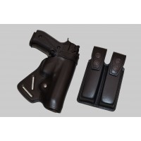 COLT 1911 Small of Back Leather Concealment Holster & Double Mag Pouch