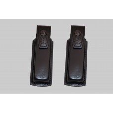GLOCK 17 Two Single Leather Magazine Pouches with belt clip  